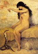 Paul Desire Trouillebert The Nude Snake Charmer Spain oil painting artist